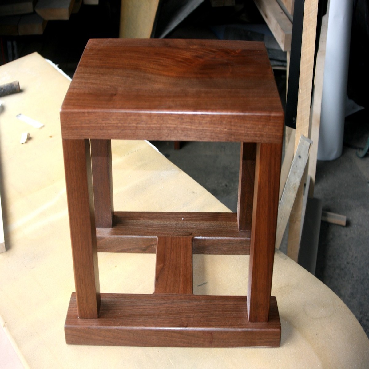 Square Walnut Speaker Stand