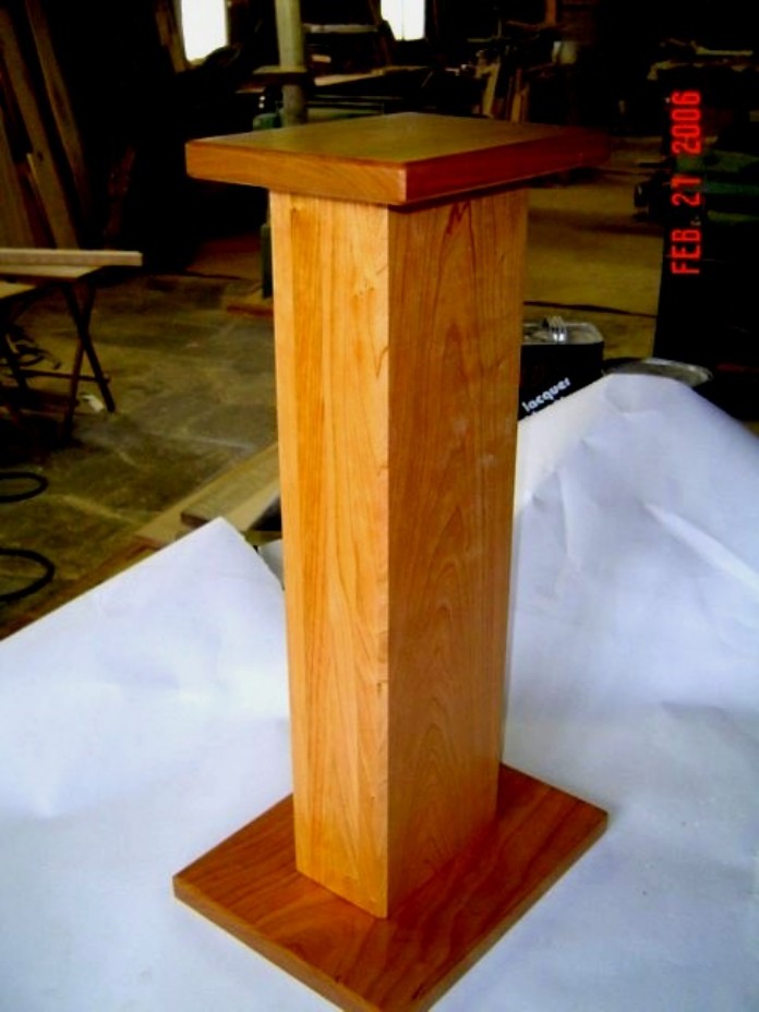 Tall Cherry Speaker Stand